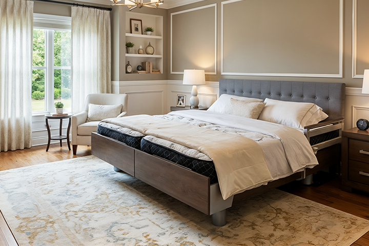 SonderCare Aura Companion bed in a beautiful bedroom.